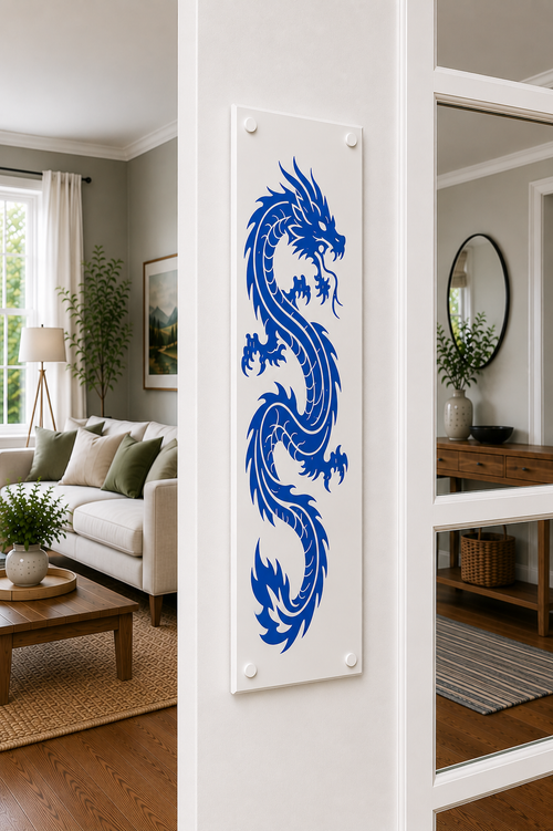 Blue Dragon Door Push Plate