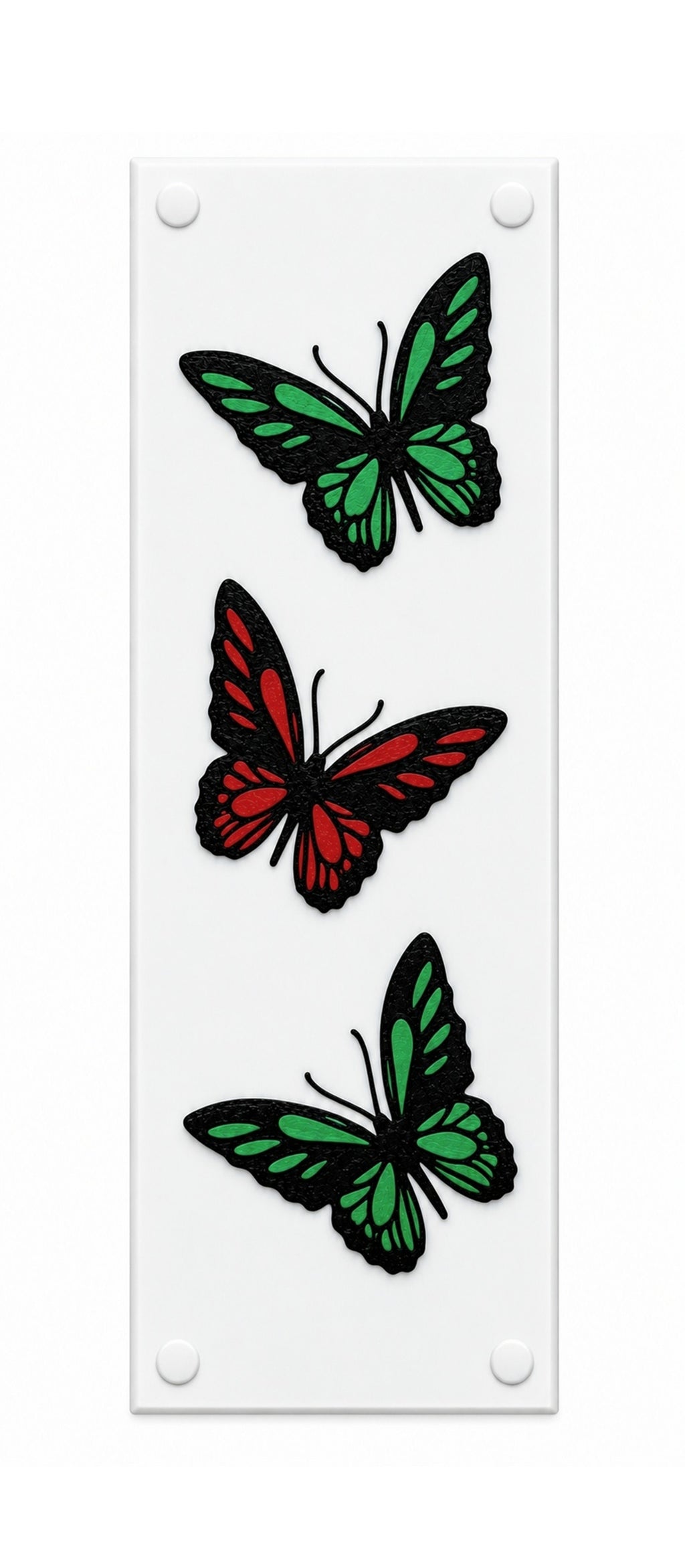 Butterfly Multi Colour Door Push Plate