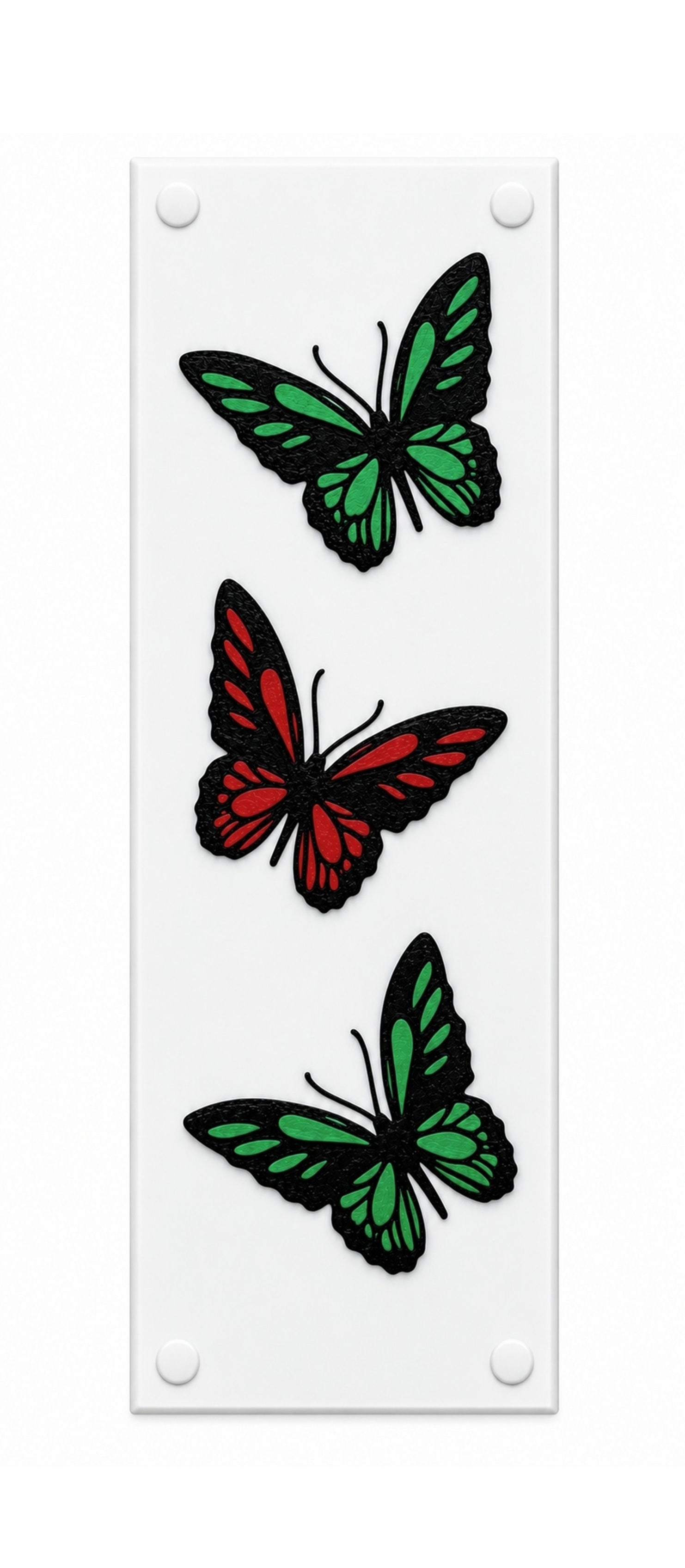 Butterfly Multi Colour Door Push Plate