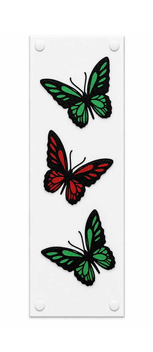 Butterfly Multi Colour Door Push Plate