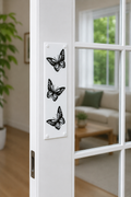 Butterfly Black and White Door Push Plate