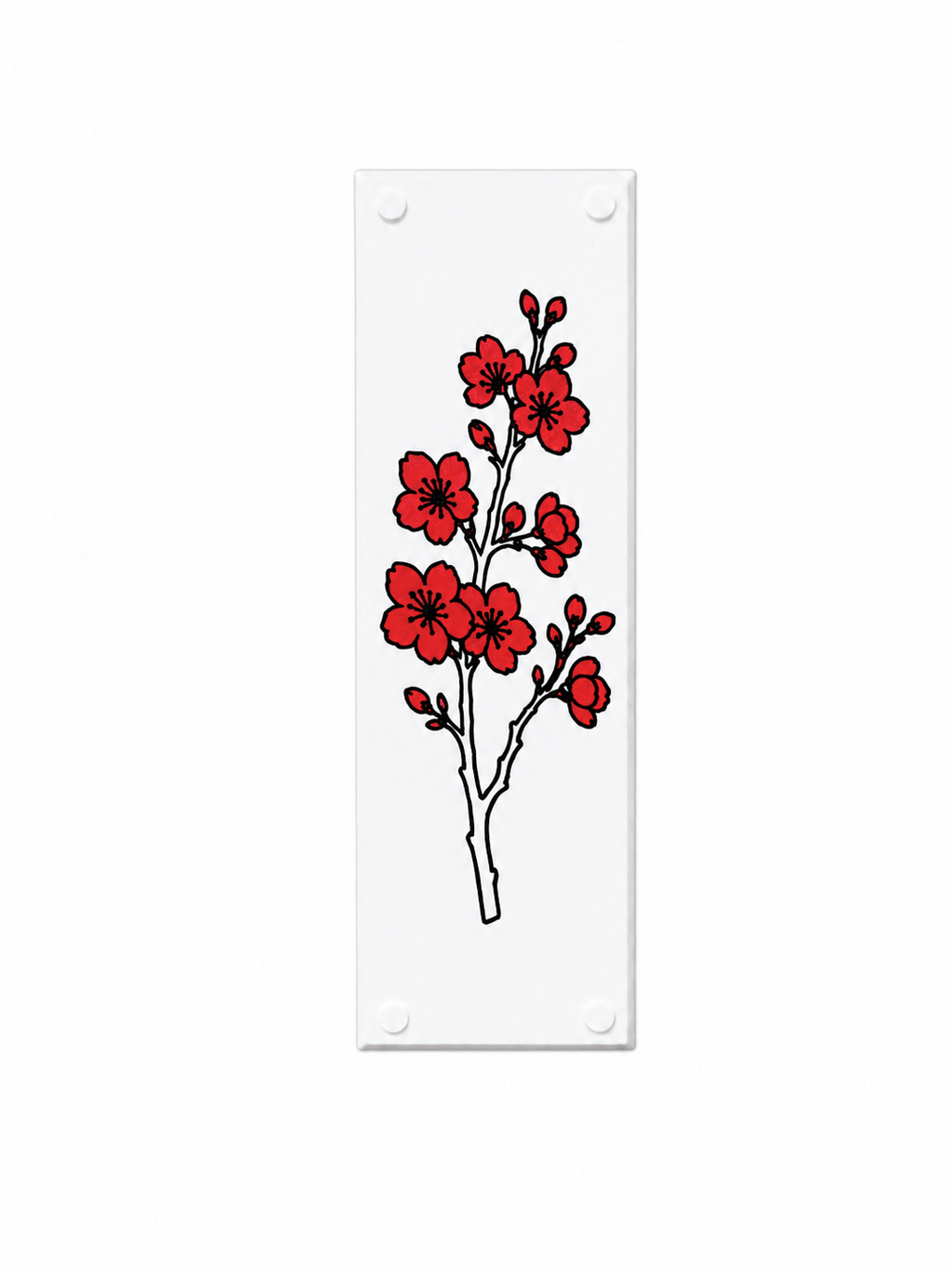 Cherry Blossom Flower Red Door Push Plate