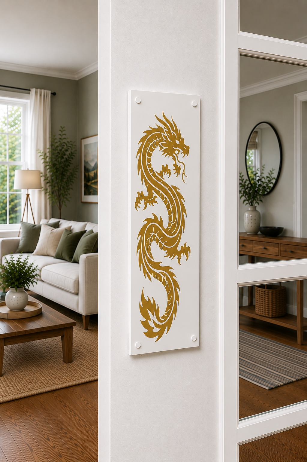 Gold Dragon Door Push Plate