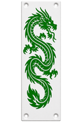 Green Dragon Decorative Plastic Door Push Plate for Internal Doors