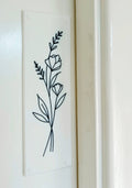 Flower Black and White Door Push Plate