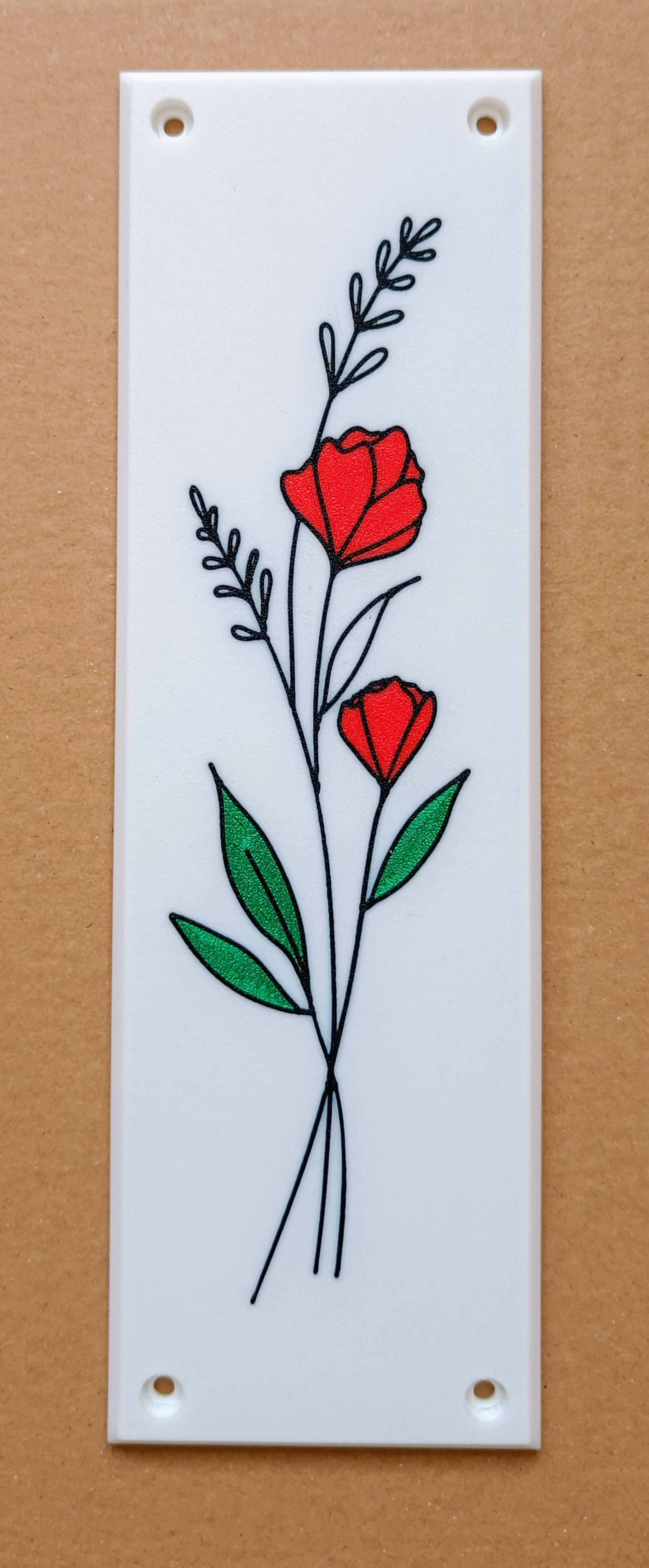 Flower Multi Colour Door Push Plate