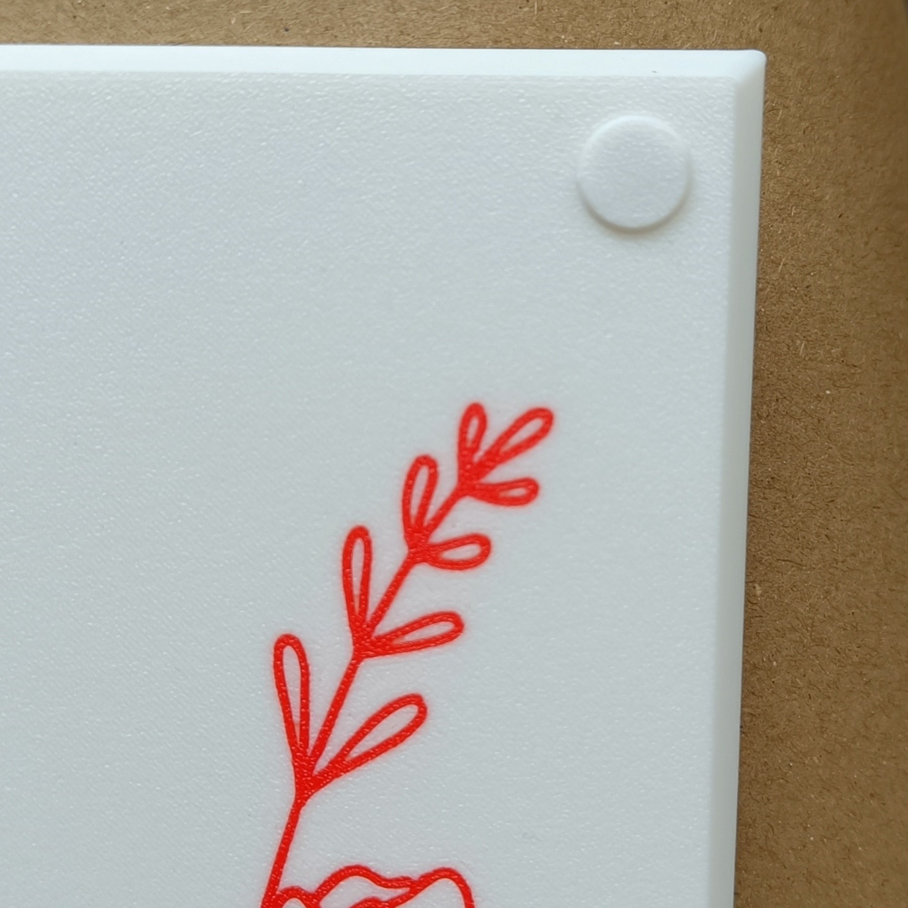 Flower Red Door Push Plate