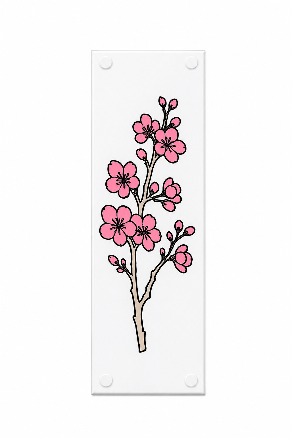 Cherry Blossom Flower Pink Door Push Plate