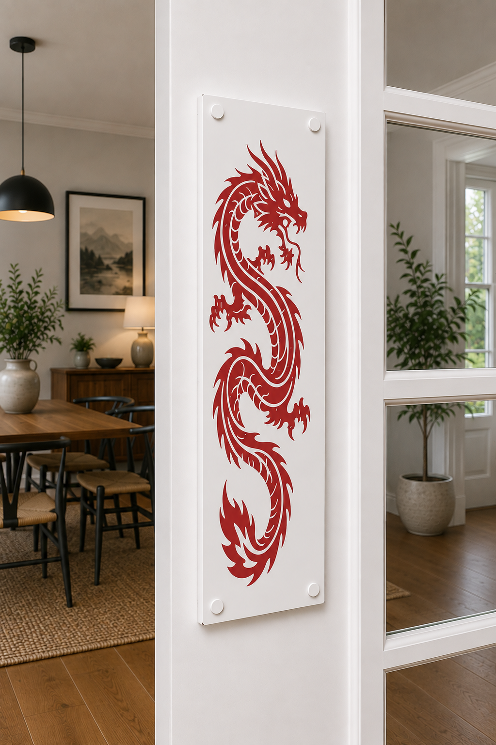 Red Dragon Door Push Plate