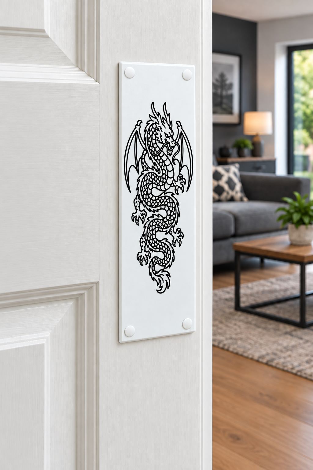 Winged Dragon Door Push Plate