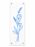 Flower Blue Door Push Plate