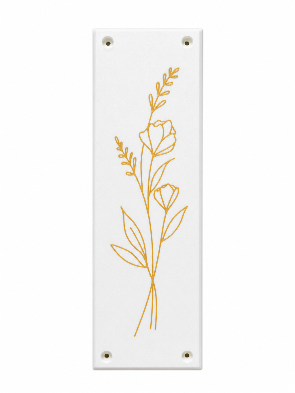 Flower Gold Door Push Plate