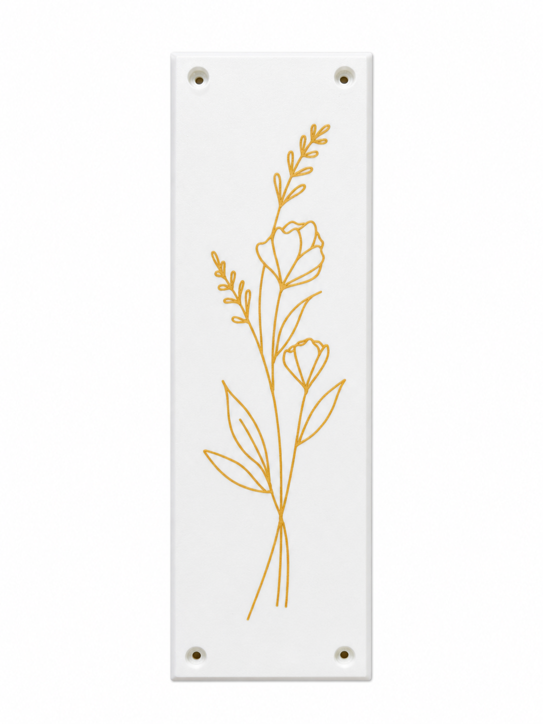 Flower Gold Door Push Plate