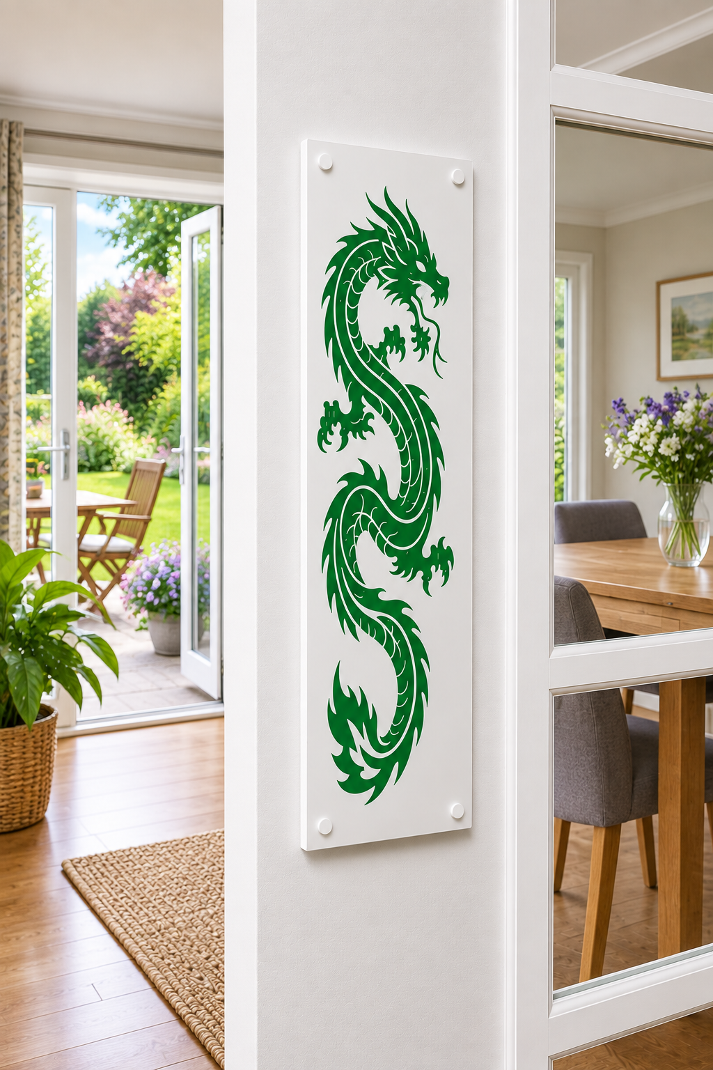 Green Dragon Decorative Plastic Door Push Plate for Internal Doors