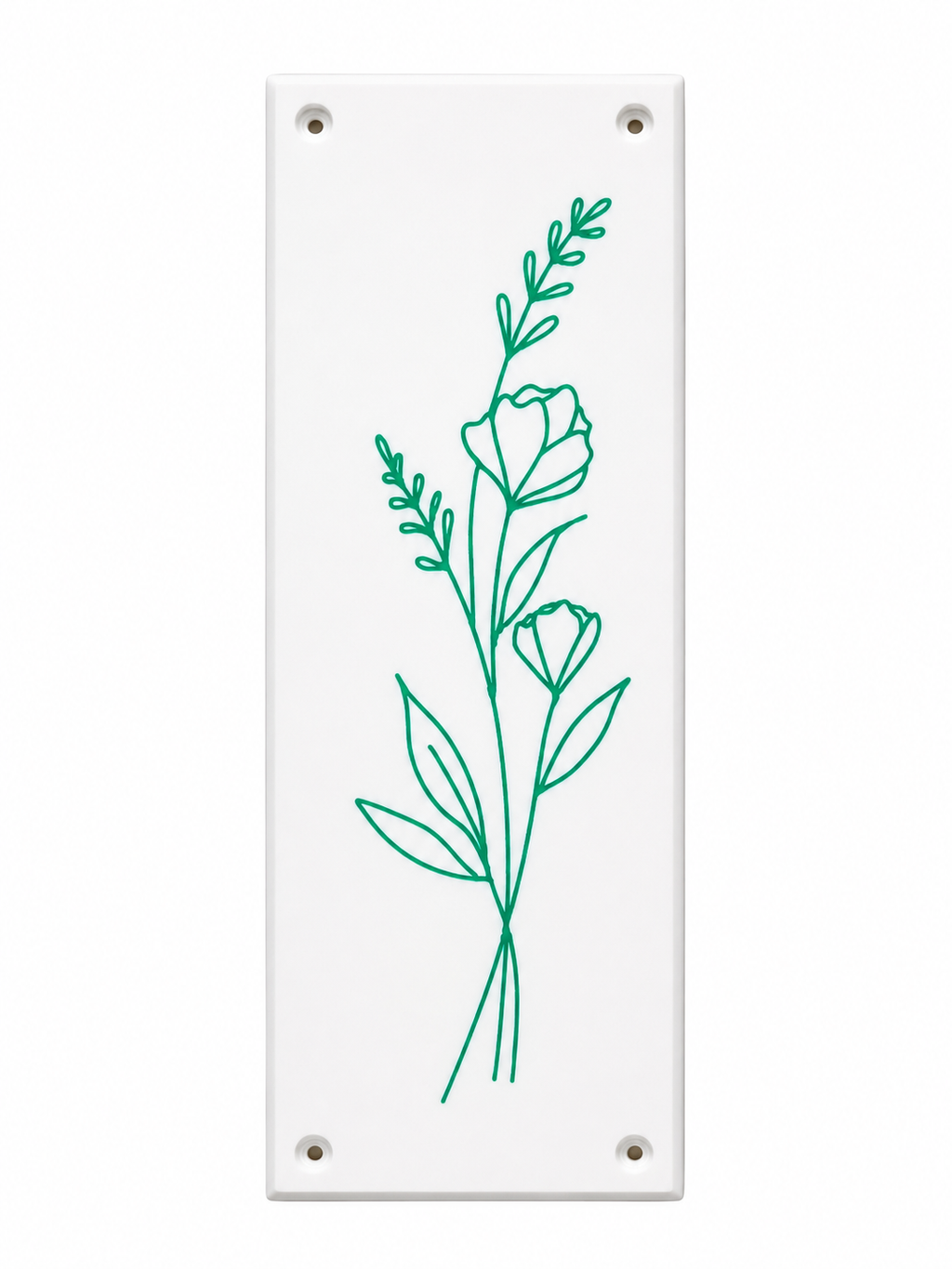 Flower Green Door Push Plate