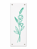 Flower Green Door Push Plate