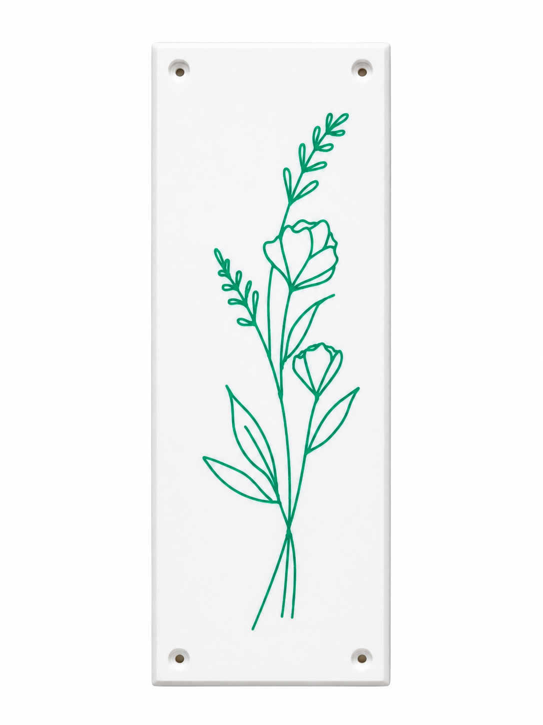 Flower Green Door Push Plate
