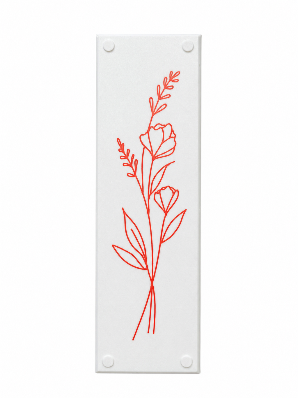 Flower Red Door Push Plate