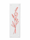 Flower Red Door Push Plate